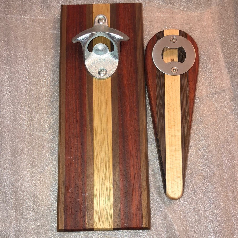 Artisan Wooden Wall-Mounted Bottle Opener Set Bar accessories